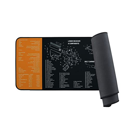 gifts for gun lovers - BOOSTEADY Gun Cleaning Mat for Rifle Pistol Shotgun 37 x 12”,Magnetic Large Surface Thick Neoprene Mat for Gun Cleaning