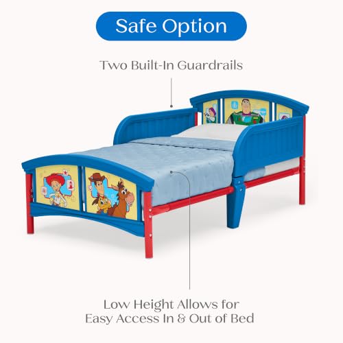 Image of Delta Children Plastic Toddler Bed, Toy Story 5 | Low-to-Floor Toddler Bed with Included Safety Rails, BSA Certified, Fits Full-Size Crib Mattress