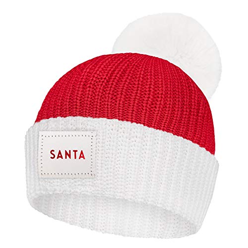 Love Your Melon Beanie For Men & Women, Red And White Santa Pom Beanie, Winter Hats, Cool Beanies, 100% Cotton Made Lined Knit Warm Thick Skully #TOP10