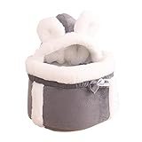 Generic Pet Large Cats Carrier Bag Warm Flannel Dogs Shopping Walking Carrying Cage, Grey M