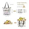 MEIKIUP Meet Me Around the World Tote Bag Retro Theme Park Inspired Reusable Grocery Bag with Zip World Tour Vacation Travel Gift (Theme Park ZF-bag-UK) #3