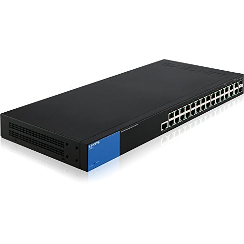 Linksys 28-poorts beheerde gigabit switch - 28 poorten - Beheerbaar - 28 x RJ-45 - 2 x uitbreidingssleuven - 10/100/1000Base-T, 1000Base-X - Desktop - LGS528