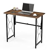 XBurmo Small Computer Desk 31.5', Foldable Desk Home Office Study Desk Metal Frame, Modern Simple...