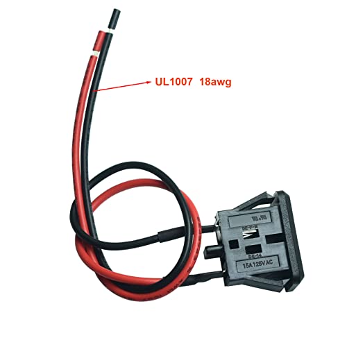 2Pcs 2 Pins US Power Socket Plug Panel 10A 125V AC Panel Mount Outlet Industrial Plug Female Connectors Adapter with 18AWG Connection line