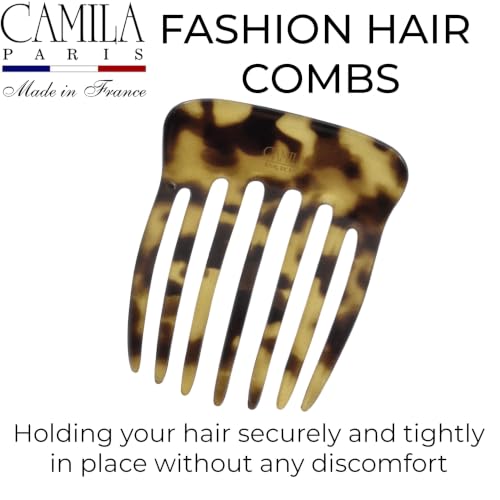 Image of Camila Paris CP2878 Hair Side Comb 2.75 inch French Twist Hair Combs Clips | Small French Comb Hair Clips Pin, Hair Side Combs for Women, Made in France