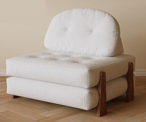 Image of WLYPE Tofu Block Modular Sofa Combination Folding Dual-Purpose Fabric Nordic Living Room Small Apartment Single Casual Lazy Sofa(Color:White), 20240526