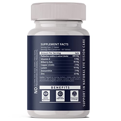 Image of DAILY NUTRA Vision Pro Complete Eye Care Solution With Doctors #1 Recommended AREDS 2 Patented Formula || Lutein, Zeaxanthin, Bilberry, Vitamin E, Copper And Zinc Supplement - 60 Veg Tablets