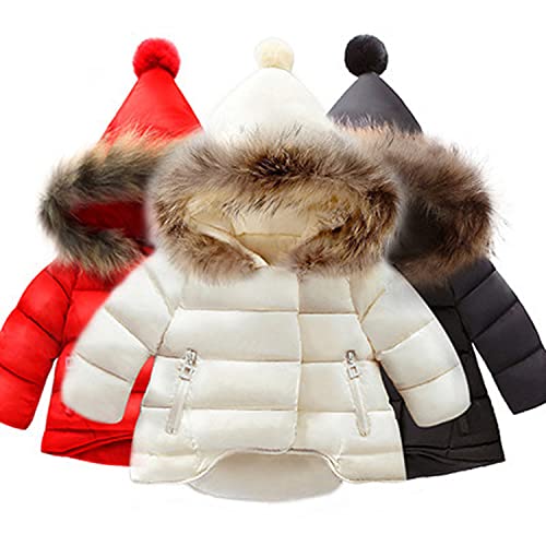 Eishow Toddler Baby Girls Boys Faux Fur Outerwear Jackets Snowsuit Warm Hooded Thicken Fleece Down Coat Winter Hoodie Outwear (Red,12-18 Months,12 Months,18 Months) #TOP3