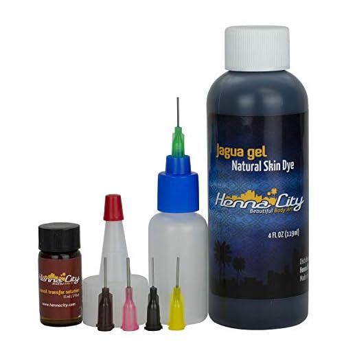 Henna City Premium Jagua Gel - 4 Ounces for Temporary Tattoos, Fake Tattoos or Semi Permanent Tattoos. Use with Henna Cones or Henna Stencils. Organic Jagua Ink. Compare with Henna Tattoo Kit.