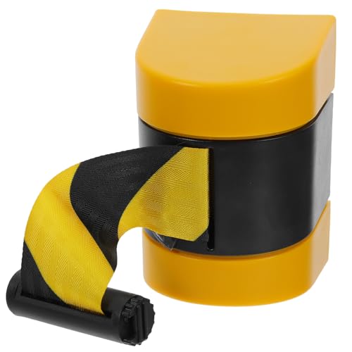 Barrière de sécurité murale à sangle rétractable jaune et noire ruban de 5m pour chantier