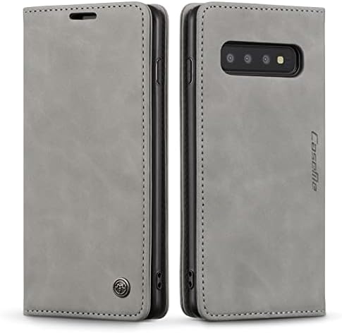 QLTYPRI Case for Samsung Galaxy S10e, Vintage PU Leather Wallet Case Card Slot Kickstand Magnetic Closure Shockproof Flip Folio Case Cover for Samsung Galaxy S10e - Black