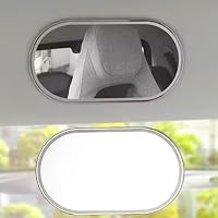 2 Miroirs De Courtoisie Adhésifs Pour Pare-soleil Voiture - Acier Inoxydable Ovale - YFaith