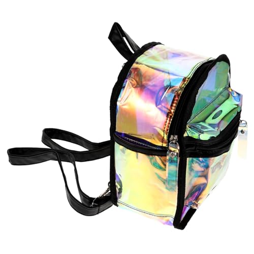 Mochila para niñas negra de PU bolsa de almacenamiento para camping y excursiones exteriores VANZACK