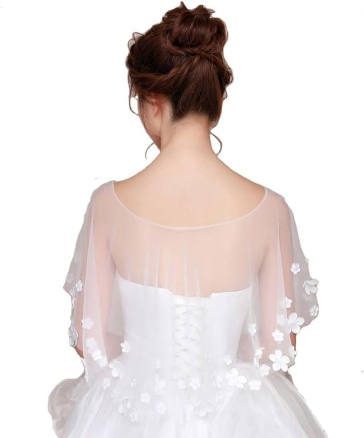 Lace Wedding Shawls Wrap For Women Bridal Shrug Bolero Cape Shoulder Covers Up For Dress Party - Image 3