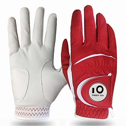 FINGER TEN Golf Gloves Men Left Hand Right Leather with