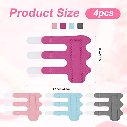 4pcs Finger Splints, Upgraded Finger Straightener with 3 Finger Straps, Finger Stabilizer Brace Finger Support for Trigger Broken and Strained Fingers (4 Colors) - Image 3