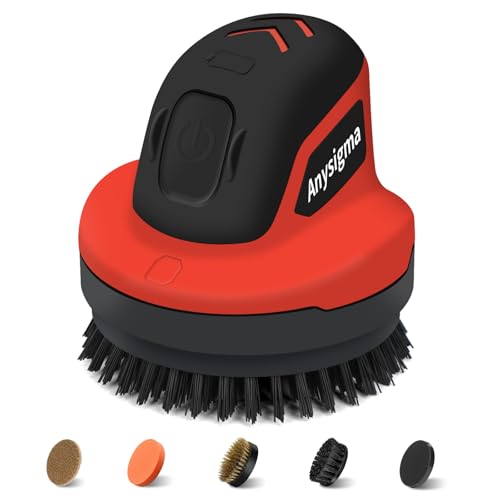 Electric Grill Brush for Outdoor Grill- 4 Replaceable Heads 3000mAh IPX7 Waterproof BBQ Cleaning Scrubber for Kitchen & Car & Bathroom - Ideal Mothers for Grill Lovers Dad Mom