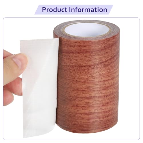Image of Wood Grain Repair Tapes - Self-Adhesive Realistic Textured Repairing Tapes Patches for Floors Tables Cupboard- 6 inch X15' Size- Red Oak