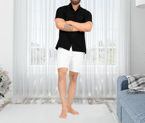 LA LEELA Mens Short Sleeve Button Down Solid Shirt Casual Camp Shirts for Men Summer Beach Business Vacation Work Shirt Tees with Pocket L, Black, Plain