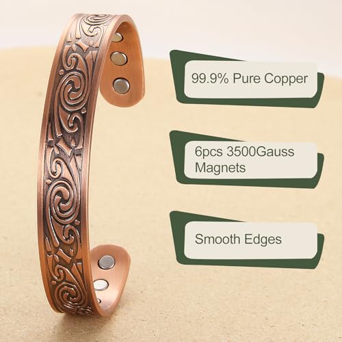 Magenergy CBG161 Copper Bracelet For Men 99.9% Copper Magnetic Adjustable Bracelet thumb #1