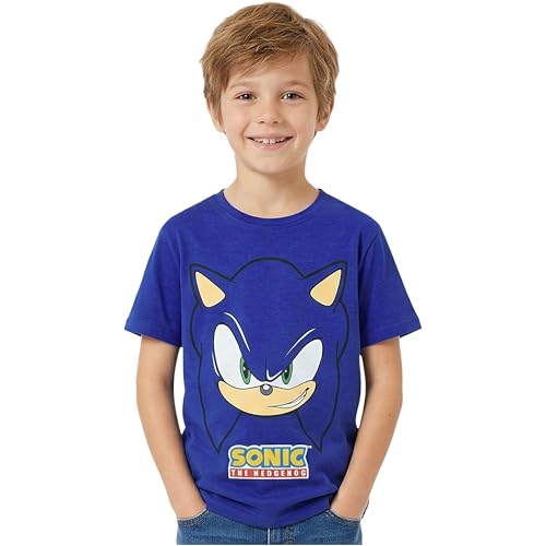 Get Trend Sonic The Hedgehog T-Shirt Garcon 5 à 12 Ans, Ras du Cou et Manches Courtes Coton T...