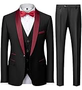 Men's 3 Piece Tuxedo Suit for Men One Button Jacket Suits Slim Fit for Wedding Prom Blazer Vest P...