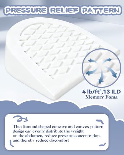 Image of Memory Foam Wedge Pregnancy Pillow for Sleeping, Maternity Pillow for Pregnant Women, Pregnancy Wedge Support for Belly Back Legs, Small Pregnancy Pillow 15x13 inch, Washable Cover, Grey