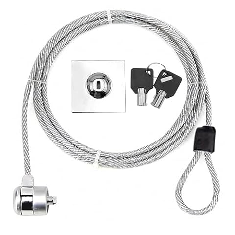 CeoxThao Zabezpieczenie przed kradzieżą, kabel z płytką kotwiącą, zamek do laptopa, zamek do laptopa, zabezpieczenie przed kradzieżą sprzętu, kompatybilny z tabletami, laptopami i notebookami