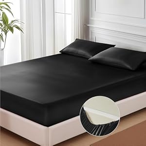 MR&HM Satin Fitted Sheet Queen...