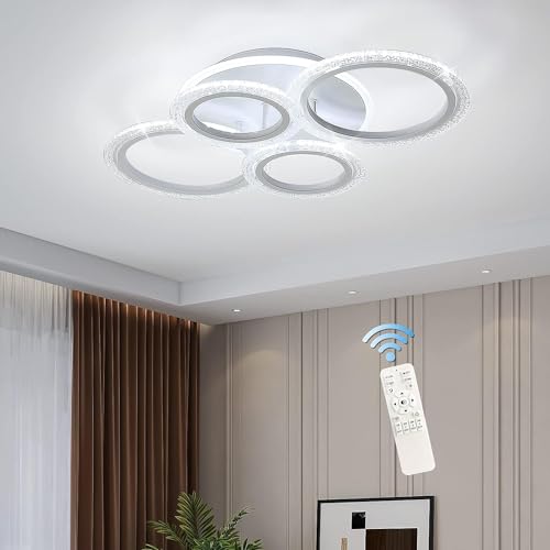 Plafonnier LED acrylique 72W moderne pour éclairer grand salon sombre