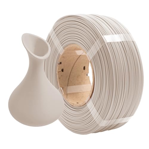 AzureFilm PLA Matte HS Refill Filament 1,75 mm – 1kg Nachfüllpackung – Hochgeschwindigkeitsfähig & robust – Kompatibel mit AzureFilm Master Spool & Bambu Reusable Spool (Cremefarben, 1kg)