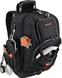 WELKINLAND 72Pockets Rolling Tool backpack, Large tool bag with wheels, Rolling Electrician bag with wheels for men