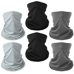 6 Pack Breathable Bandana Face Mask, Summer UV Protection Cooling Neck Gaiter Face Clothing