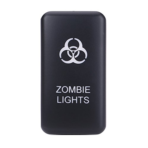 LED Light Bar Rocker Switch, 12V Blue LED Car On Off Rocker Switch for Hilux Landcruiser VIGO(Zombie Lights)