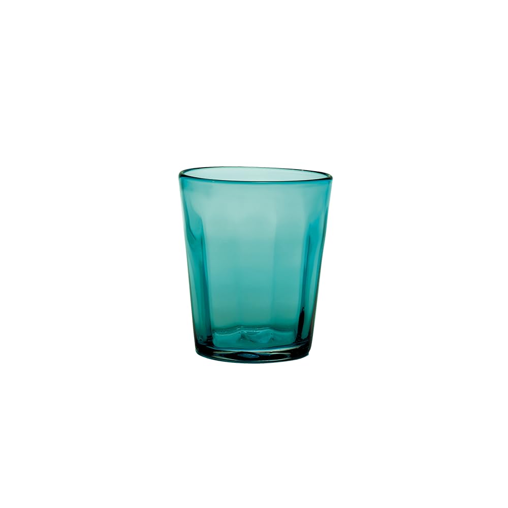 Zafferano Lot de 6 Verres Tumbler Série Bei en Verre Soufflé à la Bouche Travail à la Main Volante Couleur Vert Mer Élégants pour Table Quotidienne