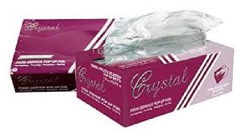 Crystal by crystalware FPU9103000C Premium Aluminum Foil Pop Up Sheets, 9" x 10.75" (6/Boxes, 500 Sheets/Box) (Pack of 3000)