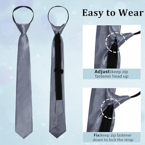Image of Luckyvestir Womens Tie, Pre Tied Black /Red Ties for Women Adjustable Zipper Womens Necktie