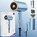 Foldable Ionic Hair Dryer 2000W Professional Blow Dryer with 2 Speed 3 Heat, Cool Shot, Diffuser & Concentrator, Styling Combs, for Men & Women, Blue