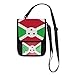 Burundi-Flagge, RFID-blockierend, kleine Umhängetasche, Handy-Geldbörse mit Kreditkartenfächern