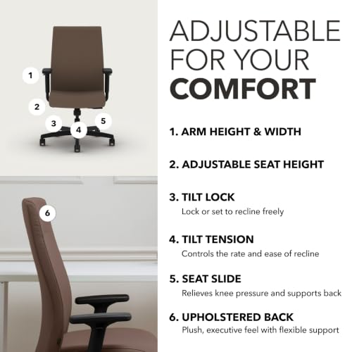 Image of HON Ignition 2.0 Ergonomic Office Chair, Lumbar Support, Desk Chair, Bark