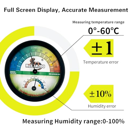 Mclanzoo MC-THER01 Reptile Terrarium Thermometer Hygrometer Dual Gauges 2-In-1 thumb #2