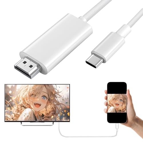 USB Type-C to HDMI �ϊ��P�[�u�� 1.8m�y2026�Ő�[�`�b�v���ځE�����`���z4K�Ή� �f���o�́b�L���~���[�����O�E�g��/������ʃ��[�h�Ή��b�X�}�z�E�^�u���b�g�EPC�p�iDP Alt Mode�Ή��j�biPad Pro/Air/mini�E