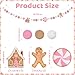 HunnmingRe Pink Christmas Gingerbread Garland 10 ft Gingerbread Man Candy House Pom Ball Felt Banner Pink White Brown Hanging Decoration for Xmas Tree Holiday Festive Home Mantel Wall Party Supplies