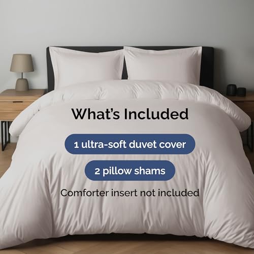 Image of Duvet Cover Queen Size Set - Extra Soft Queen Duvet Cover 90 inch x 90 inch with 2 Pillow Shams for Women, Men, Kids & Teens - Hotel Luxury w / Zipper Closures & Ties - Comfy, Cozy & Breathable (Light Grey)