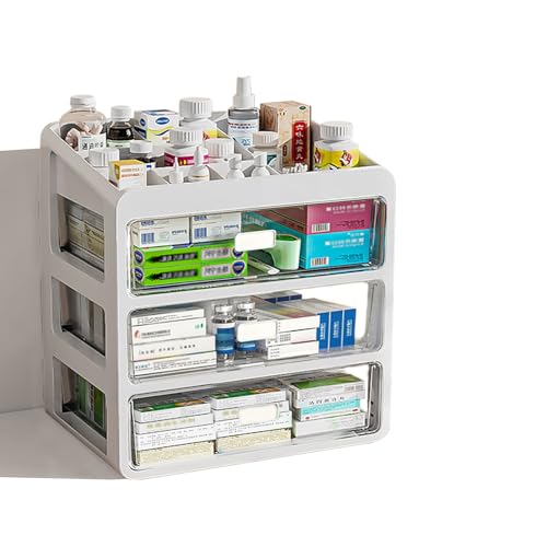 Tiny Drawer - Type Plastic Storage Box Organizer,Small Items - Multifunctional Storage Container,Family Small Medicine Box Organizer,Cosmetics,Office Items,Stationery,Easy Access (Skinnier Size)