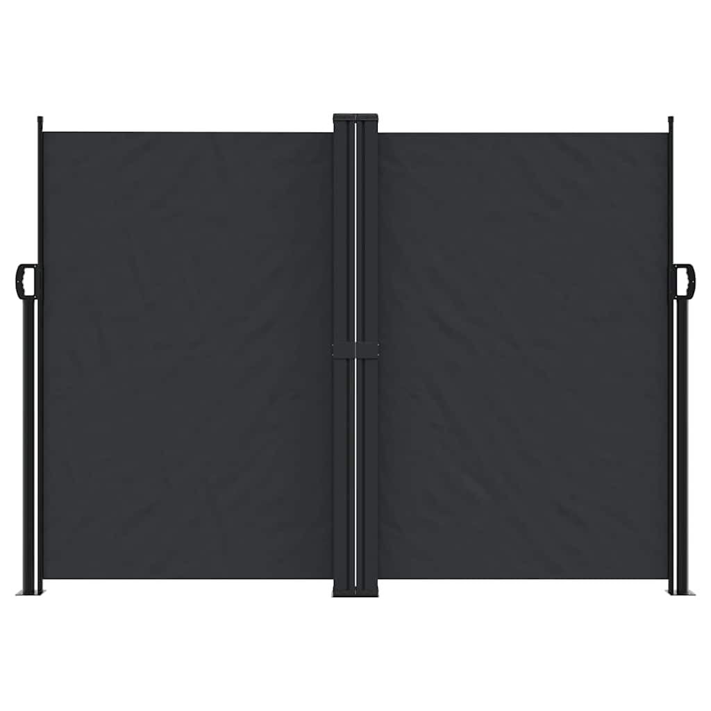Tenda laterale estensibile, nera, 180 x 600 cm, resistente ai raggi UV e all'acqua, per balcone, terrazza, giardino, protezione privacy, protezione dal vento, versatile, facile da montare
