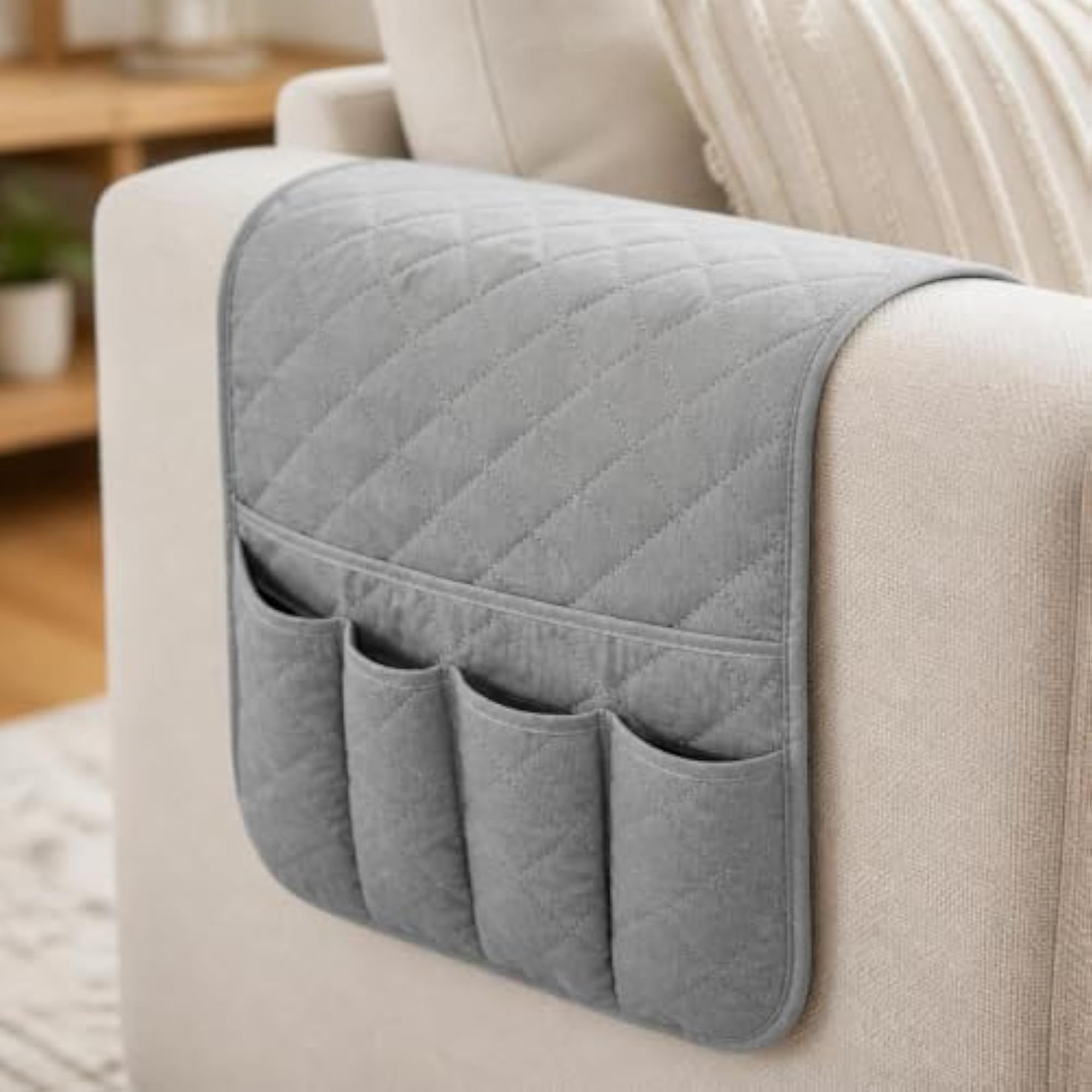 Sofa Armrest Organizer with Side Pocket