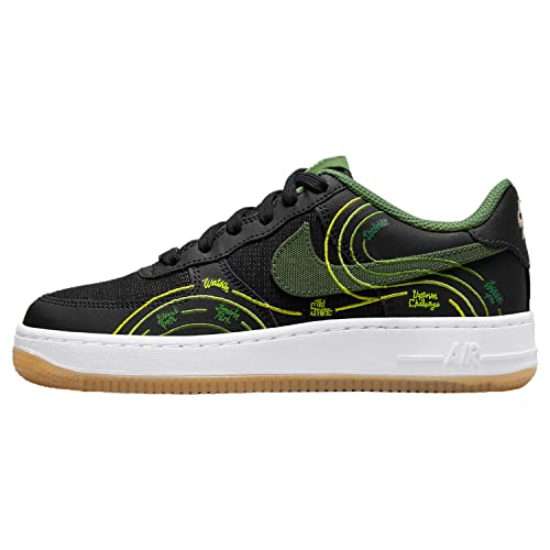 Nike Boy's Air Force 1 LV8 1 (GS) (Big Kid) Black/Carbon Green/Treeline/White 5 Big Kid M
