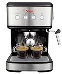 Sirge LUSSY Macchina per Caffè Espresso, Cappuccino e BEVANDE CALDE utilizza caffè in polvere e/o Cialde Potenza 1100 Watt. POMPA ITALIANA da 15bar con 3 filtri in dotazione