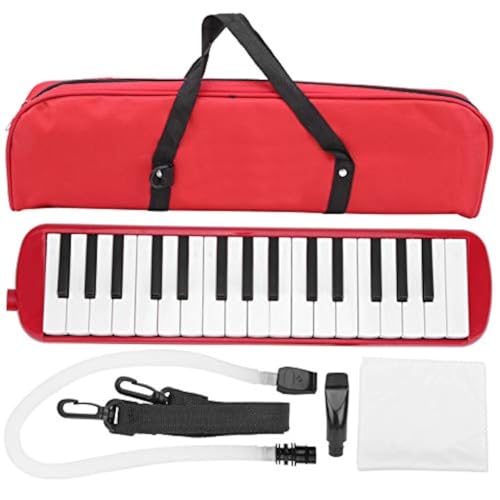 32 Key Wind Piano, Portable Keyboard with Carrying Bag, 32 Note Melodica Instrument for Students, Beginners, Professionals and Live Performances(Red)